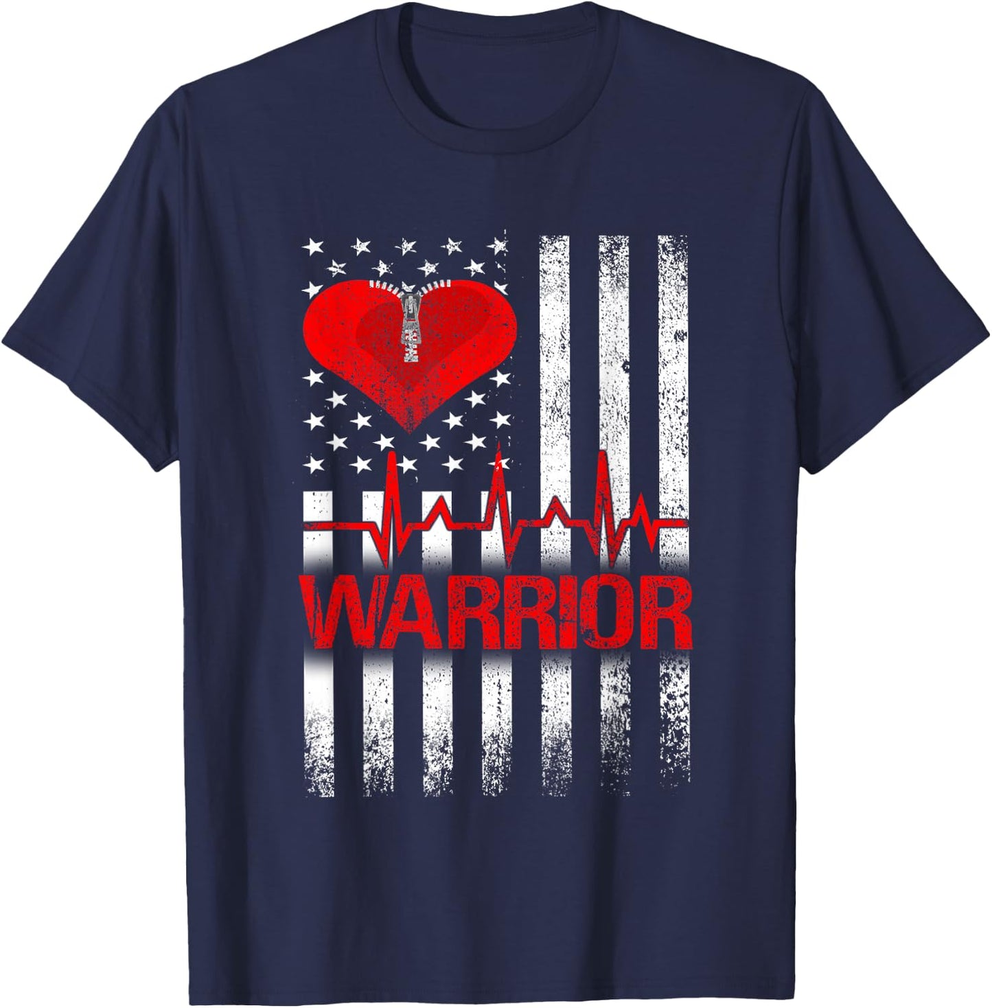 Open Heart Surgery Warrior Gift Heart Patients Survivor T-Shirt - T-Shirt | Navy