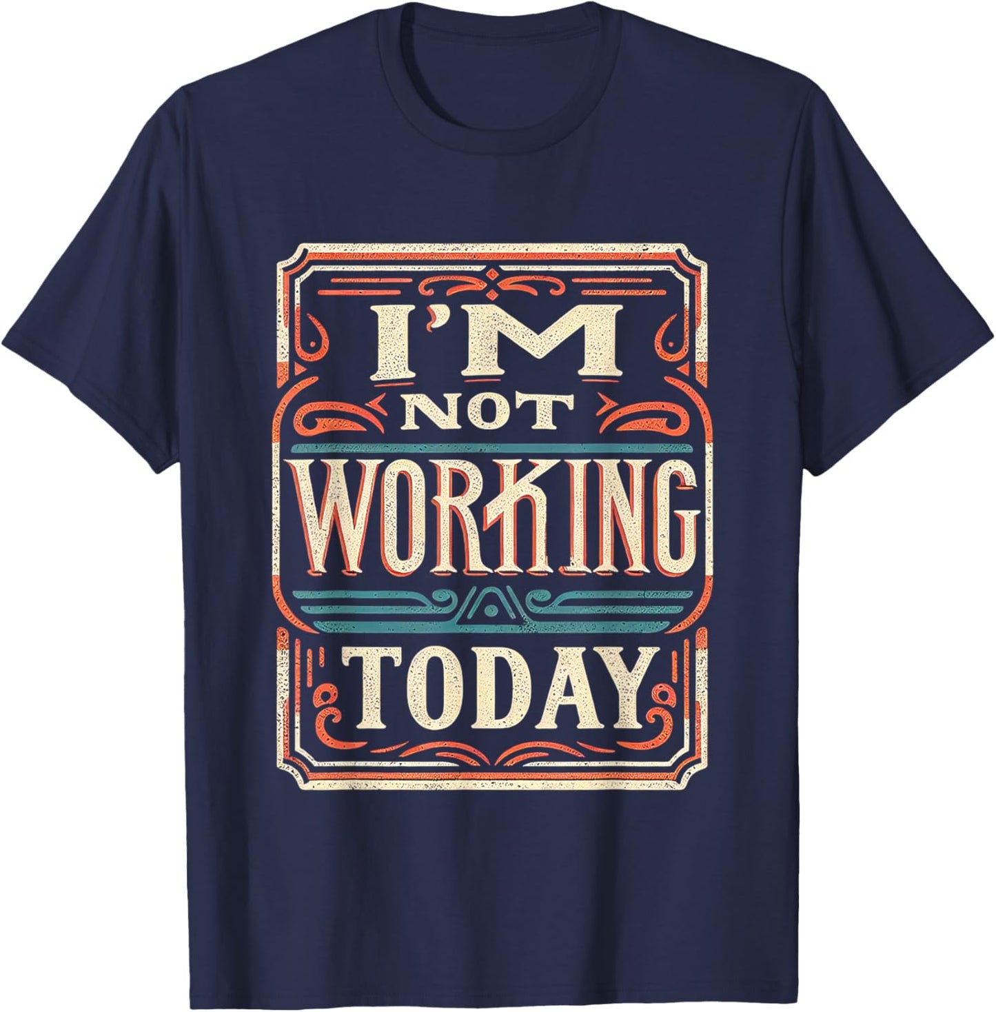 Employee FH -Adult - Home Theme Letter Print - Black - Small - Short Sleeve T-Shirt - T-Shirt | Navy
