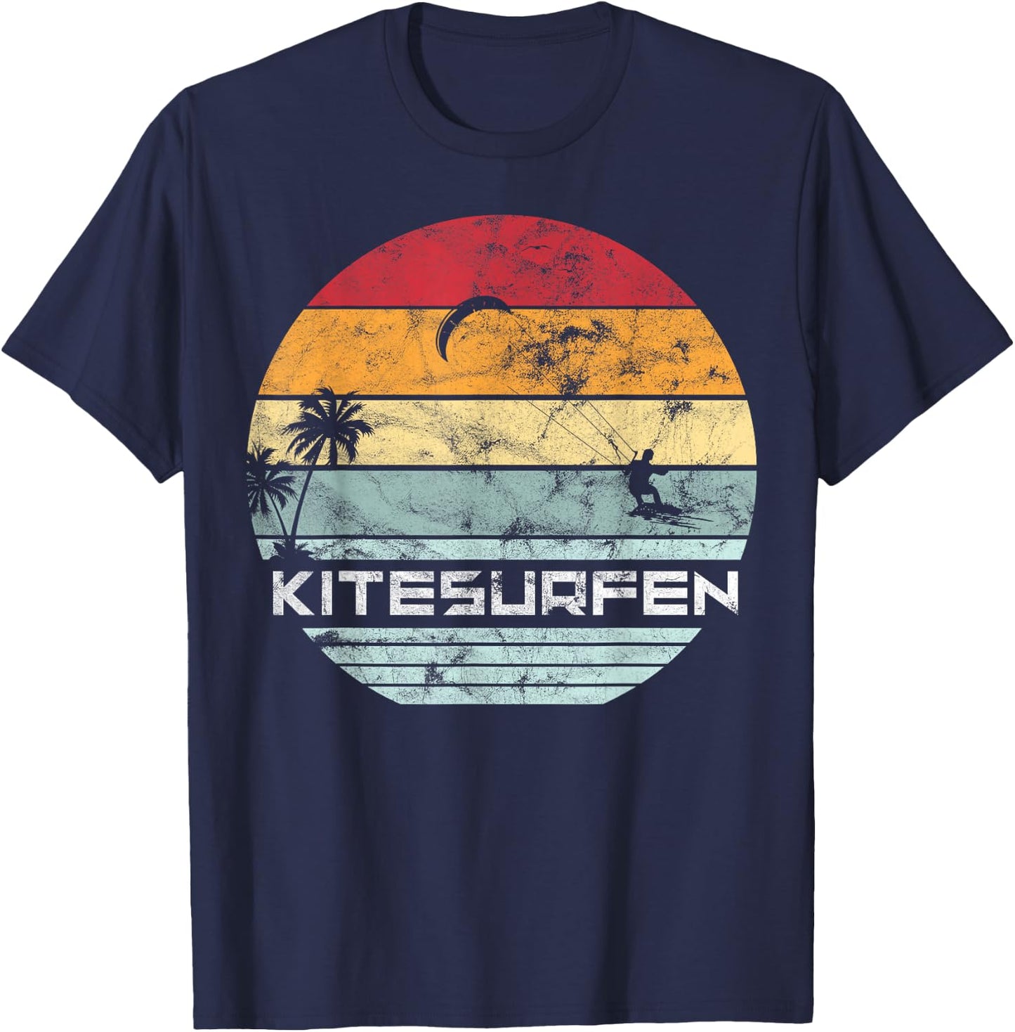 Vintage KITE Surfer Kiting Kiteboarding Retro Kitesurfing T-Shirt - T-Shirt | Navy
