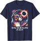 Solar Eclipse Bulldog Wearing Glasses Pet April 8 2024 Women Kids T-Shirt - T-Shirt | Navy