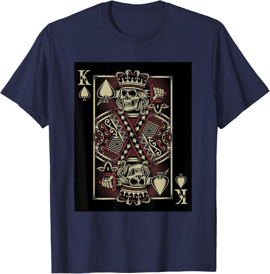 King of Death Grim Reaper Playing Card T-Shirt - T-Shirt | Navy