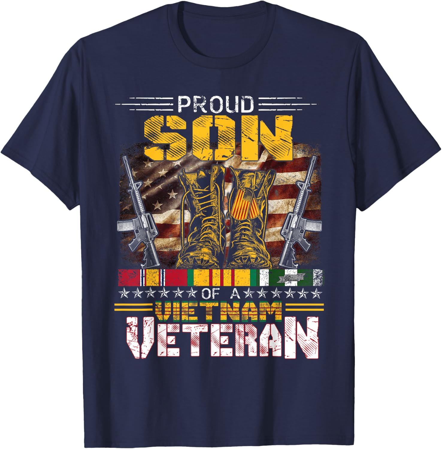 Proud Son Of A Vietnam Veteran Shirt | Vietnam War Vet T-Shirt - T-Shirt | Navy