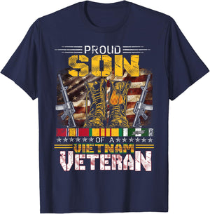 Proud Son Of A Vietnam Veteran Shirt | Vietnam War Vet T-Shirt - T-Shirt | Navy