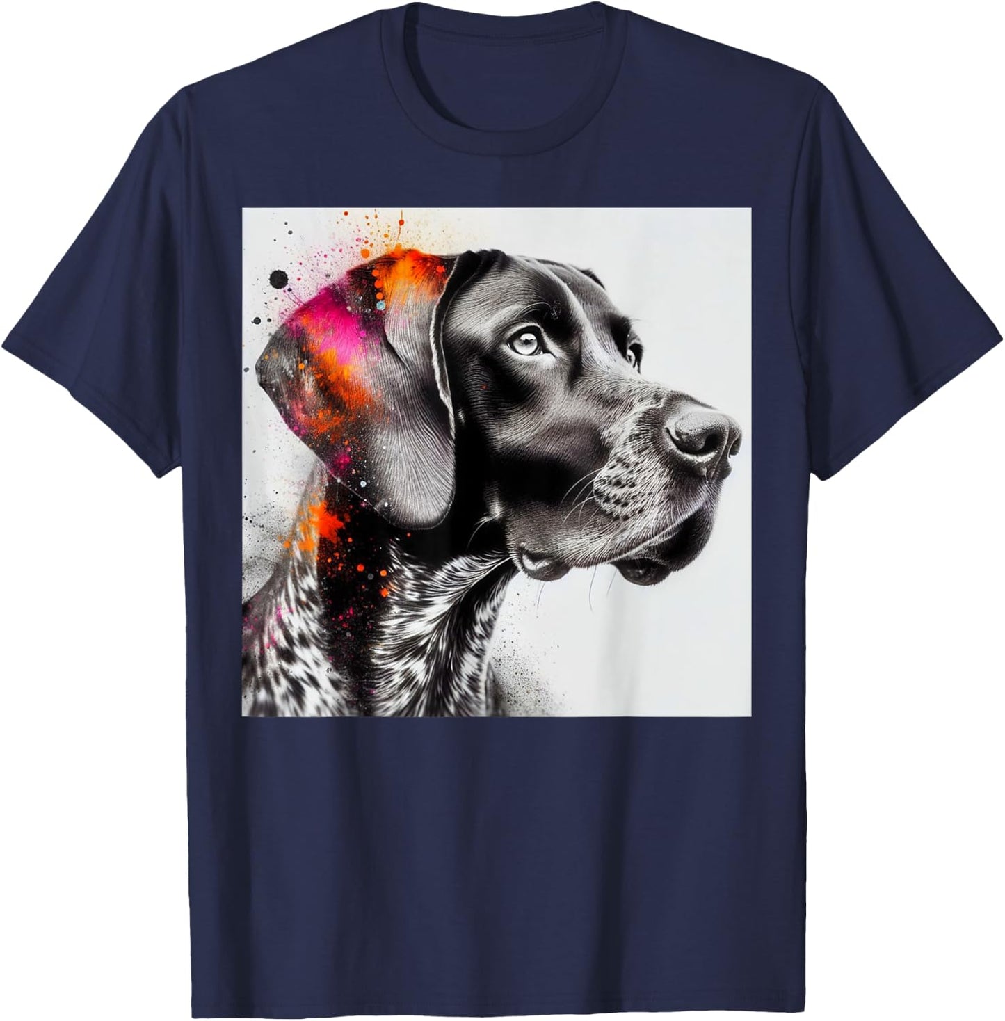 Vibrant Pointer Essence, German Shorthaired Pointer T-Shirt - T-Shirt | Navy