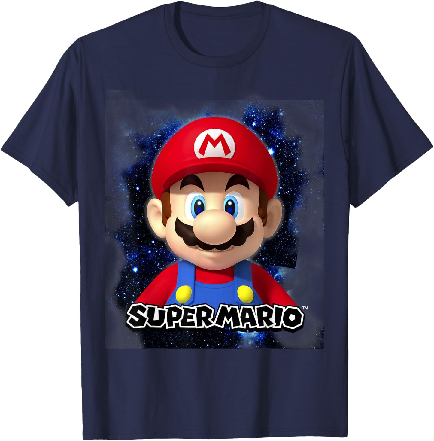 Super Mario Big Galaxy Nintendo Icon Mario Poster T-Shirt - T-Shirt | Navy