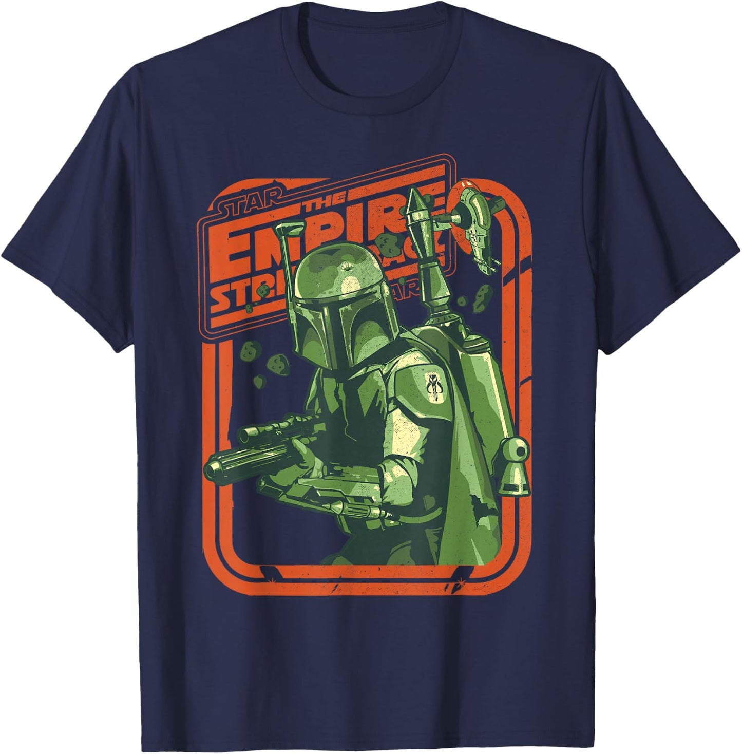 Star Wars The Empire Strikes Back Boba Fett Modern Portrait T-Shirt - T-Shirt | Navy