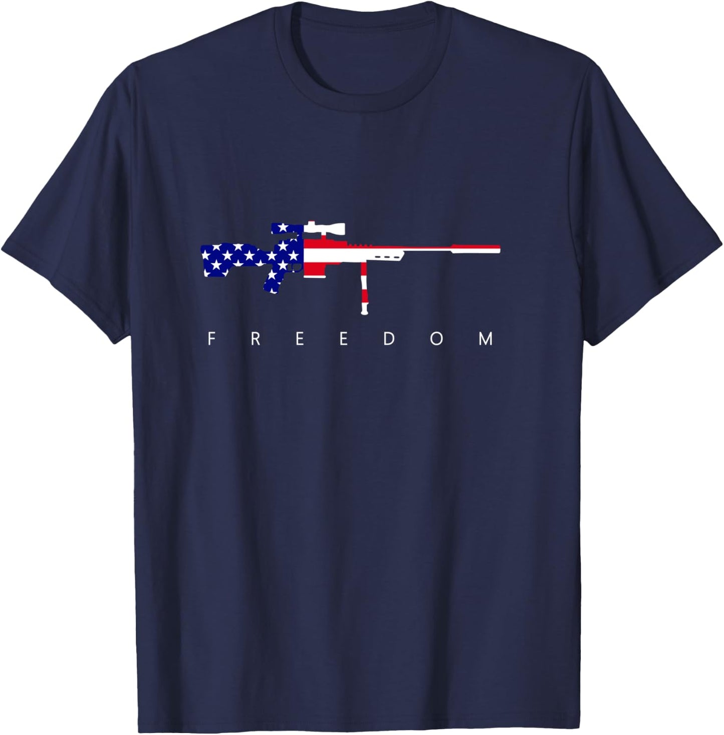 Sniper Rifle 6.5 308 American Flag Responsible Gun Owners T-Shirt - T-Shirt | Navy