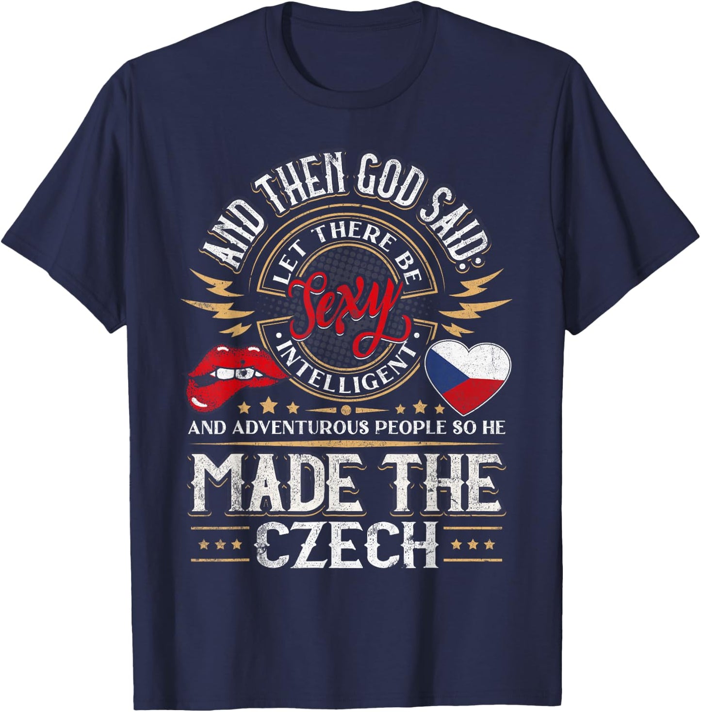 Czech Republic Flag Souvenirs for Czechs Men & Women T-Shirt - T-Shirt | Navy