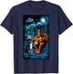 Funny Cat UFO Alien Bigfoot Sasquatch Camping Playing Guitar T-Shirt - T-Shirt | Navy