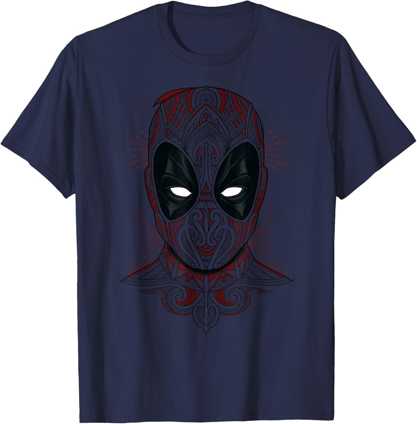 Marvel Deadpool Line Art Mask T-Shirt - T-Shirt | Navy
