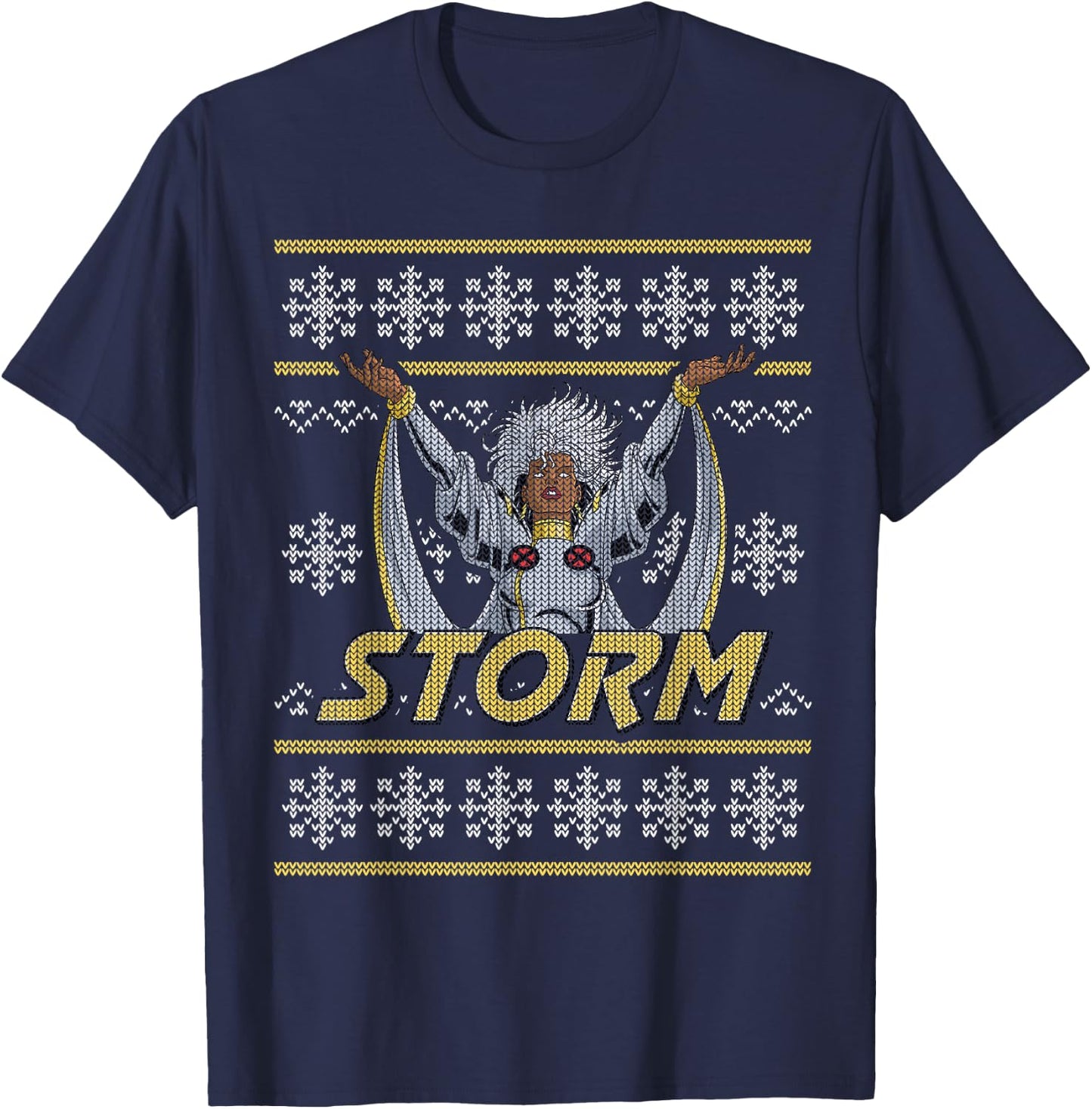 Marvel X-Men Storm Holiday Sweater T-Shirt - T-Shirt | Navy