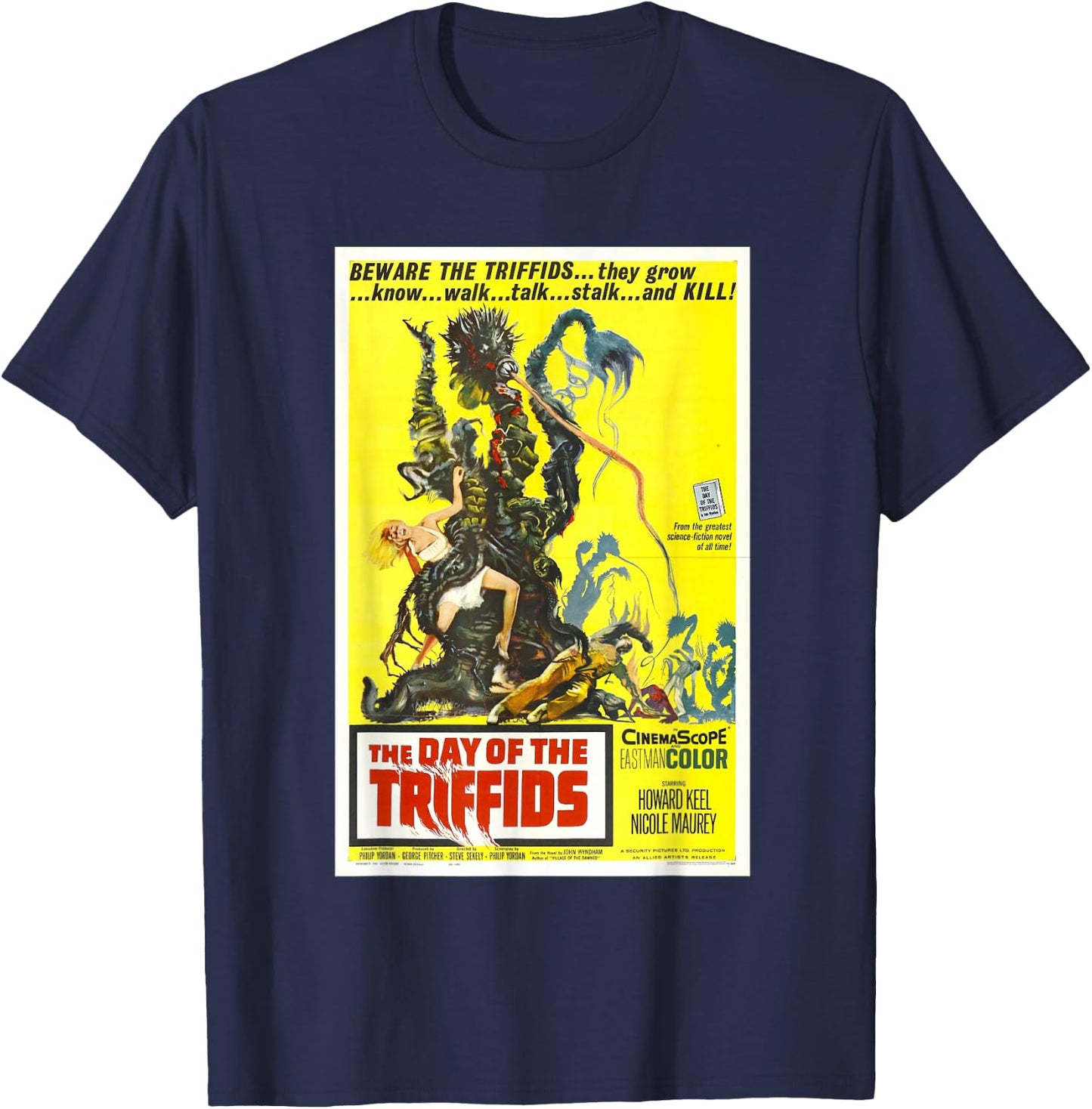 The Day of the Triffids, Sci-fi vintage movie monster poster T-Shirt - T-Shirt | Navy