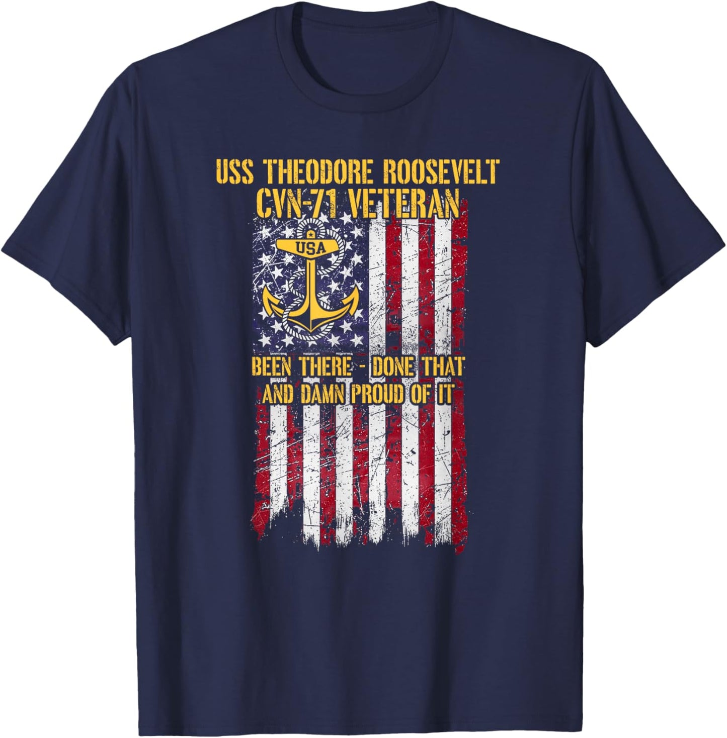 USS Theodore Roosevelt CVN-71 Aircraft Carrier Veteran T-Shirt - T-Shirt | Navy