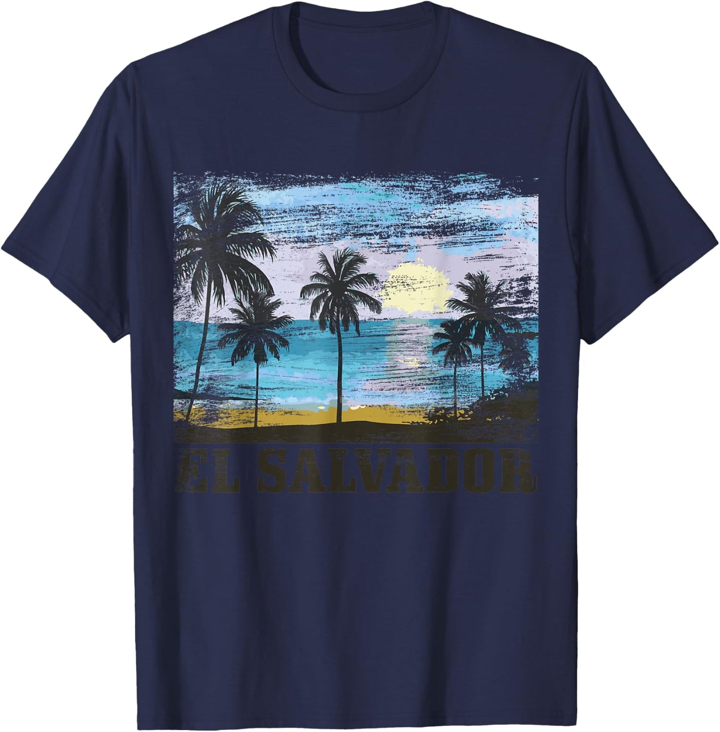 El Salvador Vintage Surfer Salvadorian Beach Souvenir T-Shirt - T-Shirt | Navy
