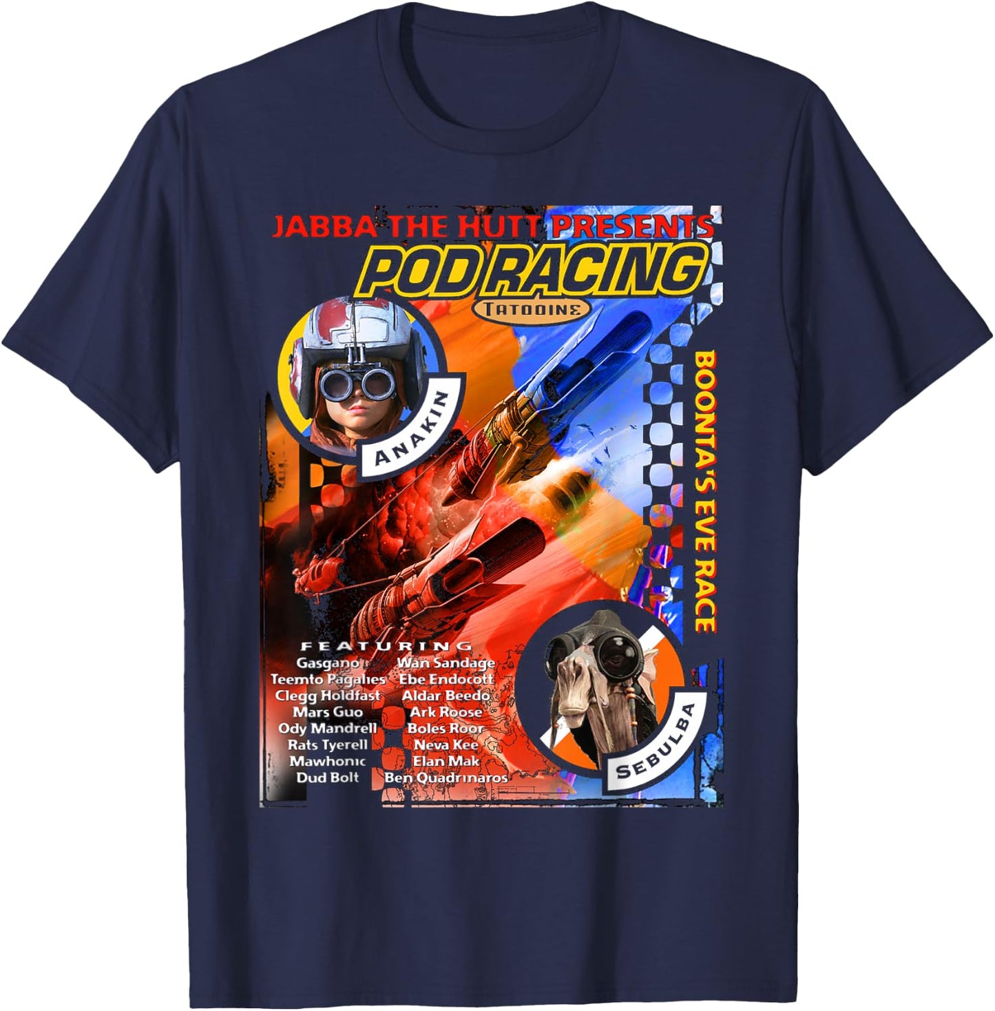 Star Wars Jabba Presents Podracing Poster T-Shirt - T-Shirt | Navy