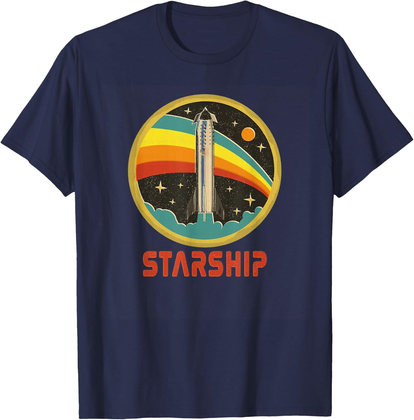 Starship Cool Vintage Space Christmas Gift T-Shirt - T-Shirt | Navy