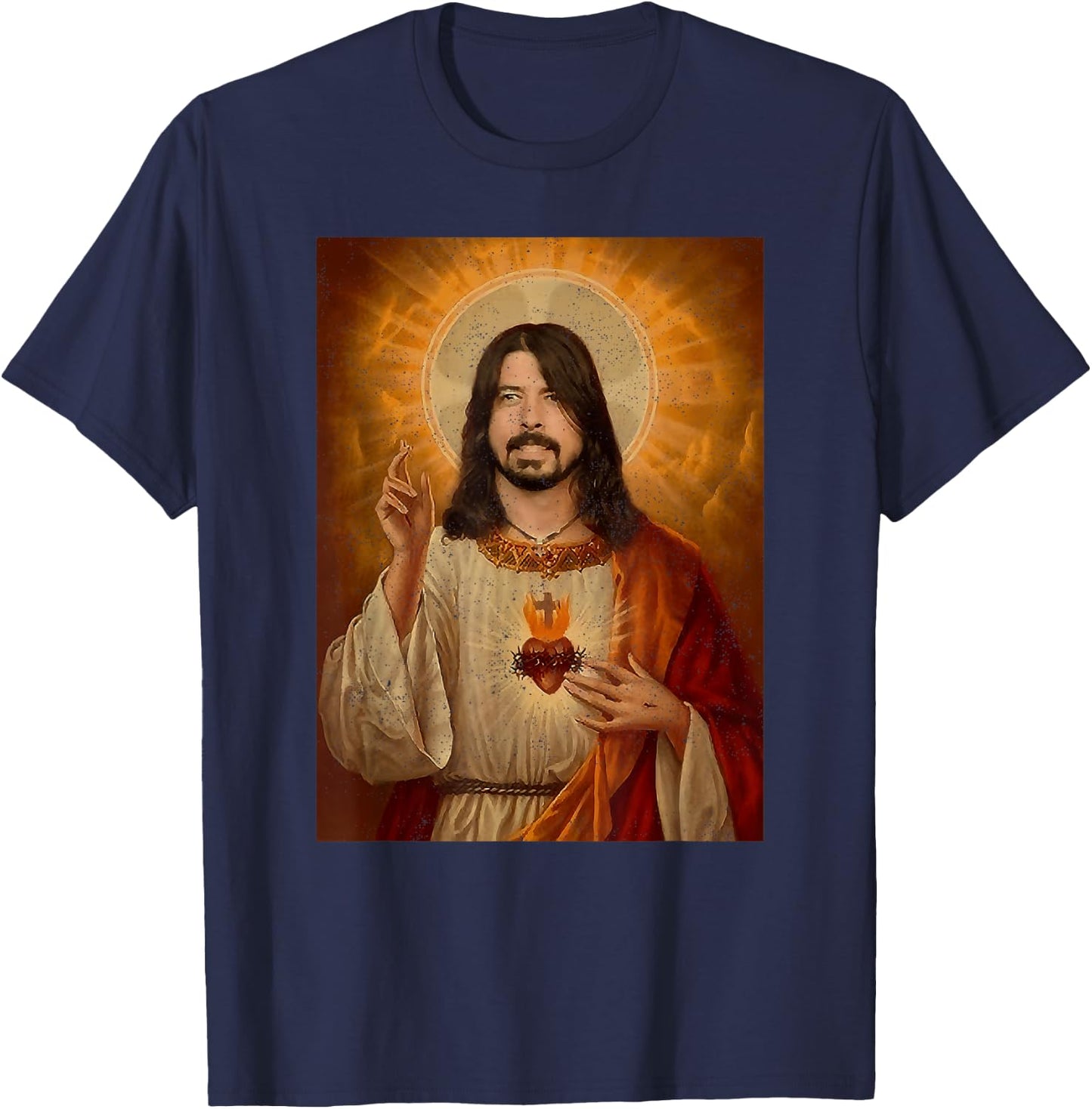 Dave Vintage Jesus The Saviour, Christ Meme T-Shirt - T-Shirt | Navy