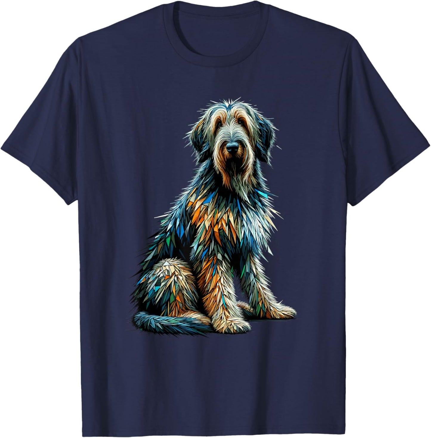 Polygon Art Otterhound Otter Dog T-Shirt - T-Shirt | Navy