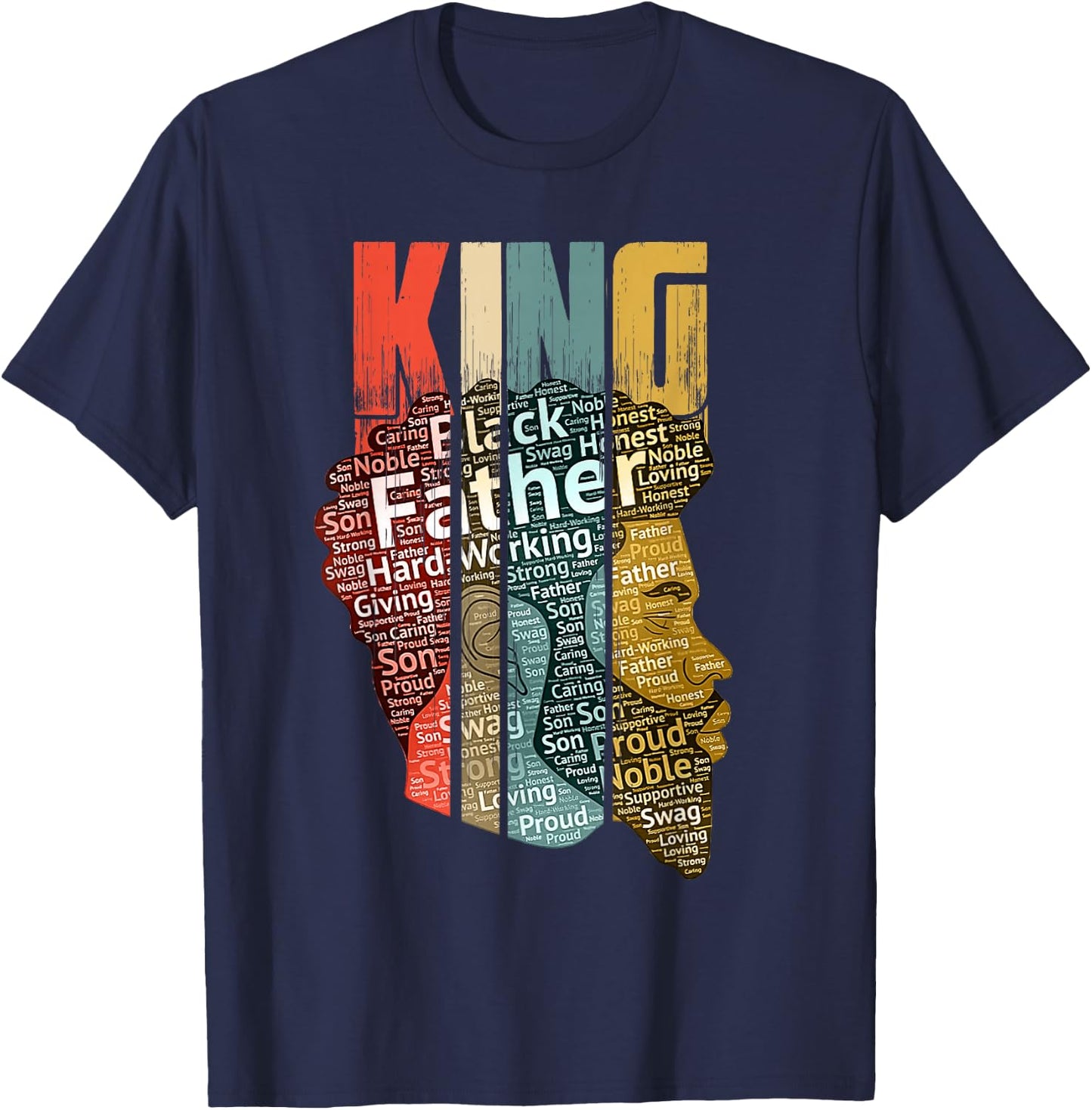 Strong Black King t Shirt African American Natural Afro T-Shirt - T-Shirt | Navy
