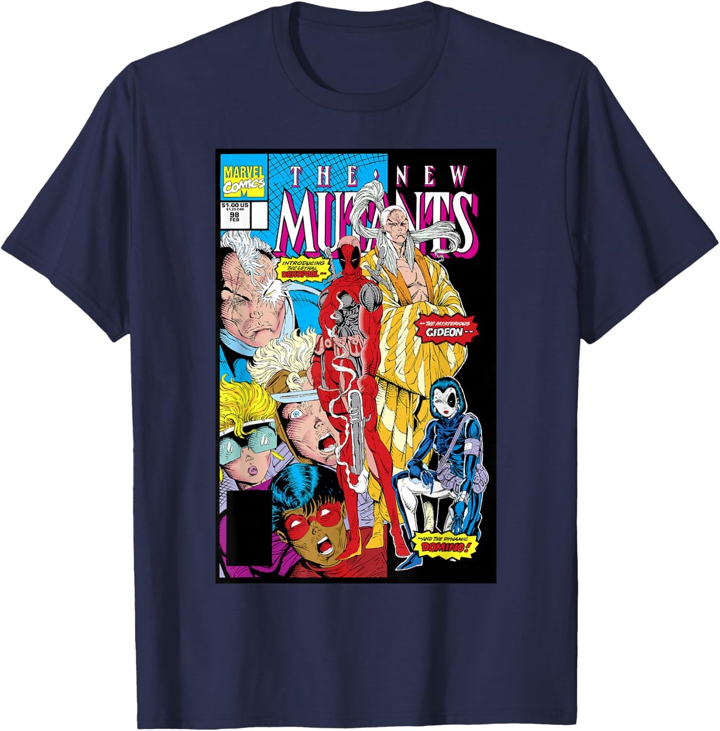 Marvel Deadpool 30th Debut Comic Cover Small T-Shirt - T-Shirt | Navy