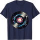 Turntable EDM Vinyl Record Player Galaxy Spiral T-Shirt - T-Shirt | Navy