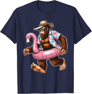 Bigfoot Hawaiian Shirts Sasquatch Kids Hawaiian Bigfoot T-Shirt - T-Shirt | Navy