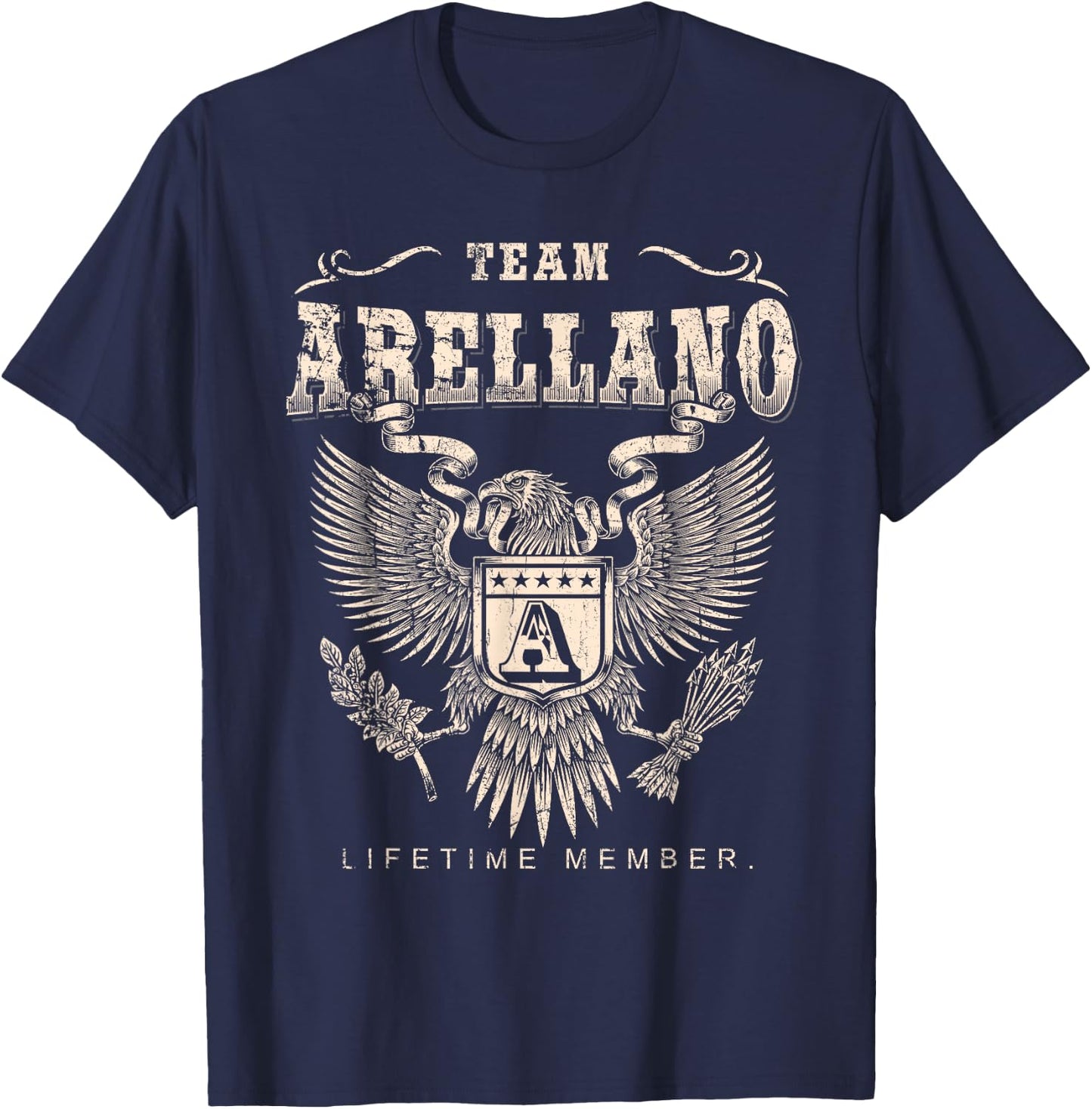Team Arellano Family Name Lifetime Member T-Shirt - T-Shirt | Navy