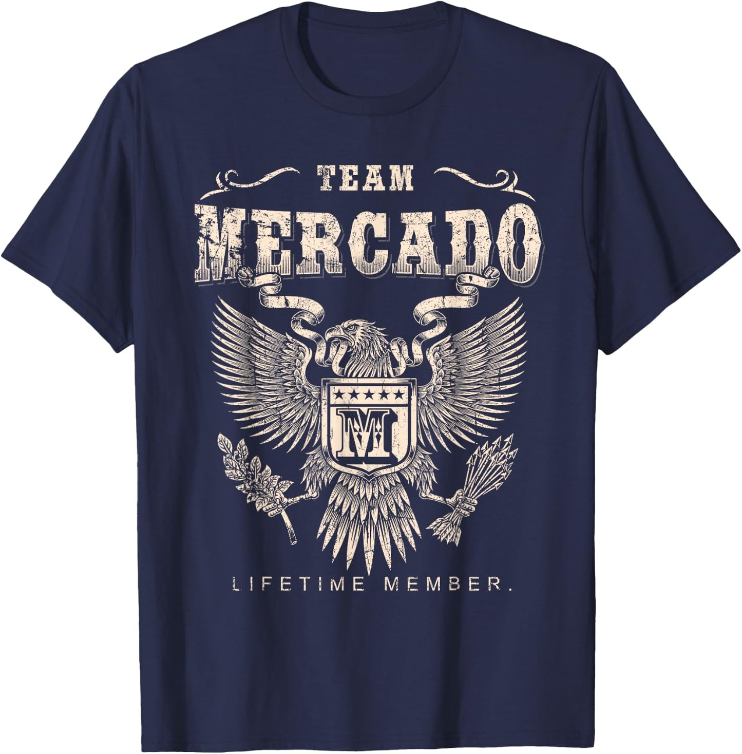 Team Mercado Family Name Lifetime Member T-Shirt - T-Shirt | Navy