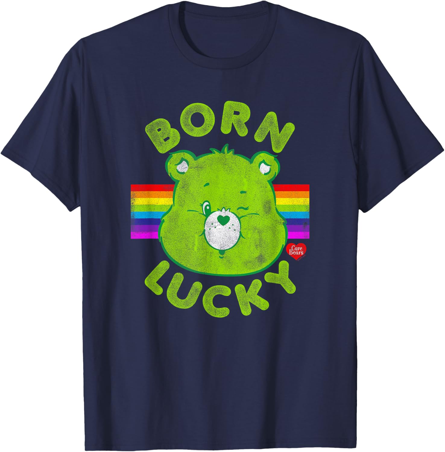 Care Bears Born Lucky Good Luck Bear St. Patrick's Day T-Shirt - T-Shirt | Navy