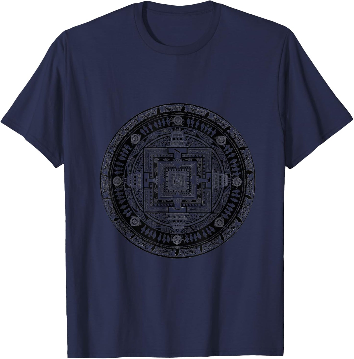 Kalachakra Mandala T-Shirt - T-Shirt | Navy