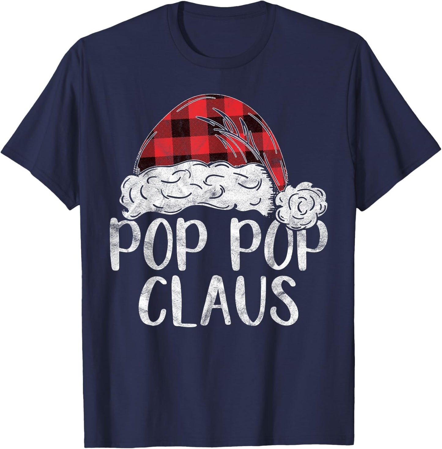 Pop Pop Claus Christmas Costume Gift Santa Matching Family T-Shirt - T-Shirt | Navy