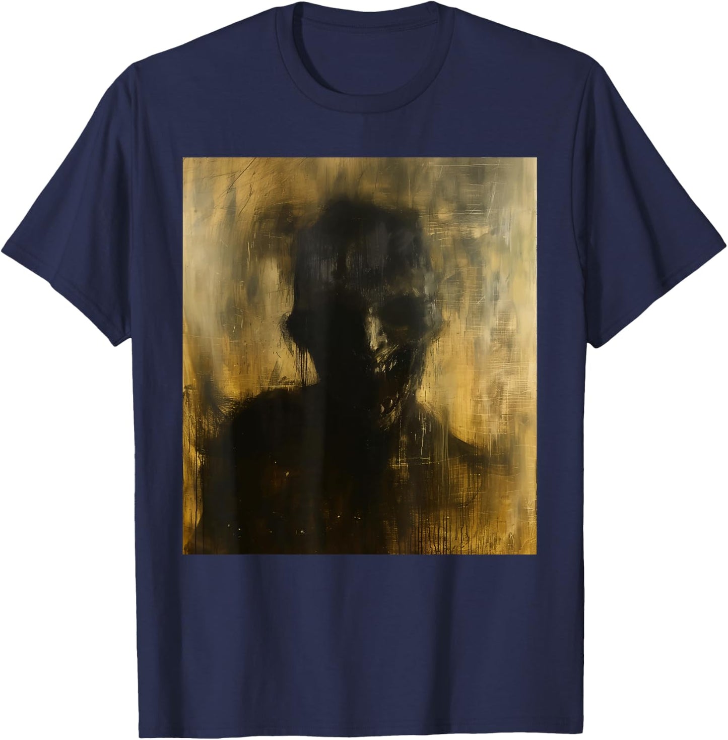 Horror Demon Skeleton Creature Creepy Hell Goth Occult Art T-Shirt - T-Shirt | Navy