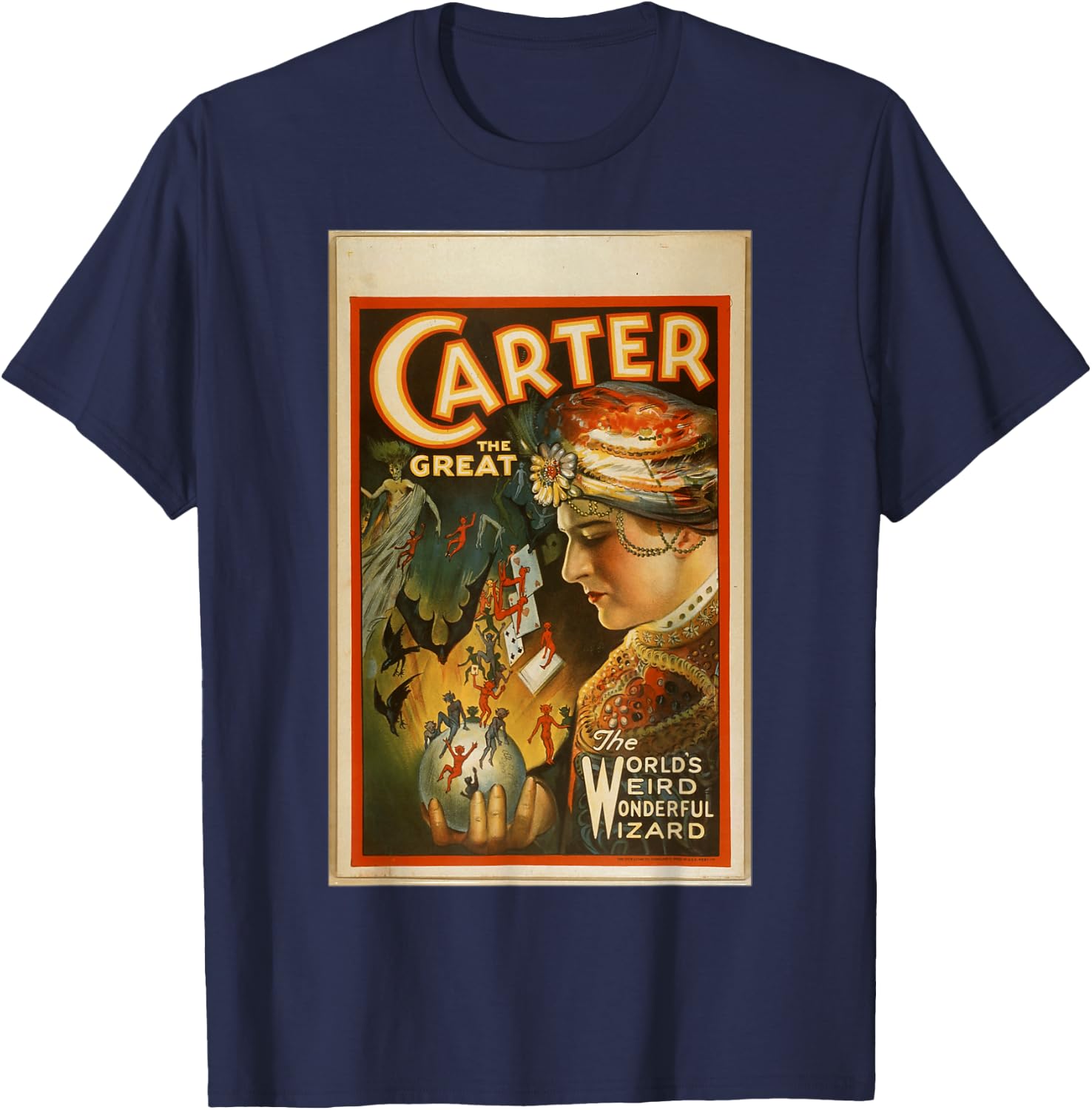 Carter The Great The World's Weird Wonderful Wizard T-Shirt - T-Shirt | Navy