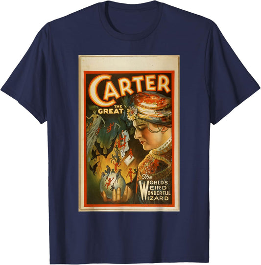 Carter The Great The World's Weird Wonderful Wizard T-Shirt - T-Shirt | Navy