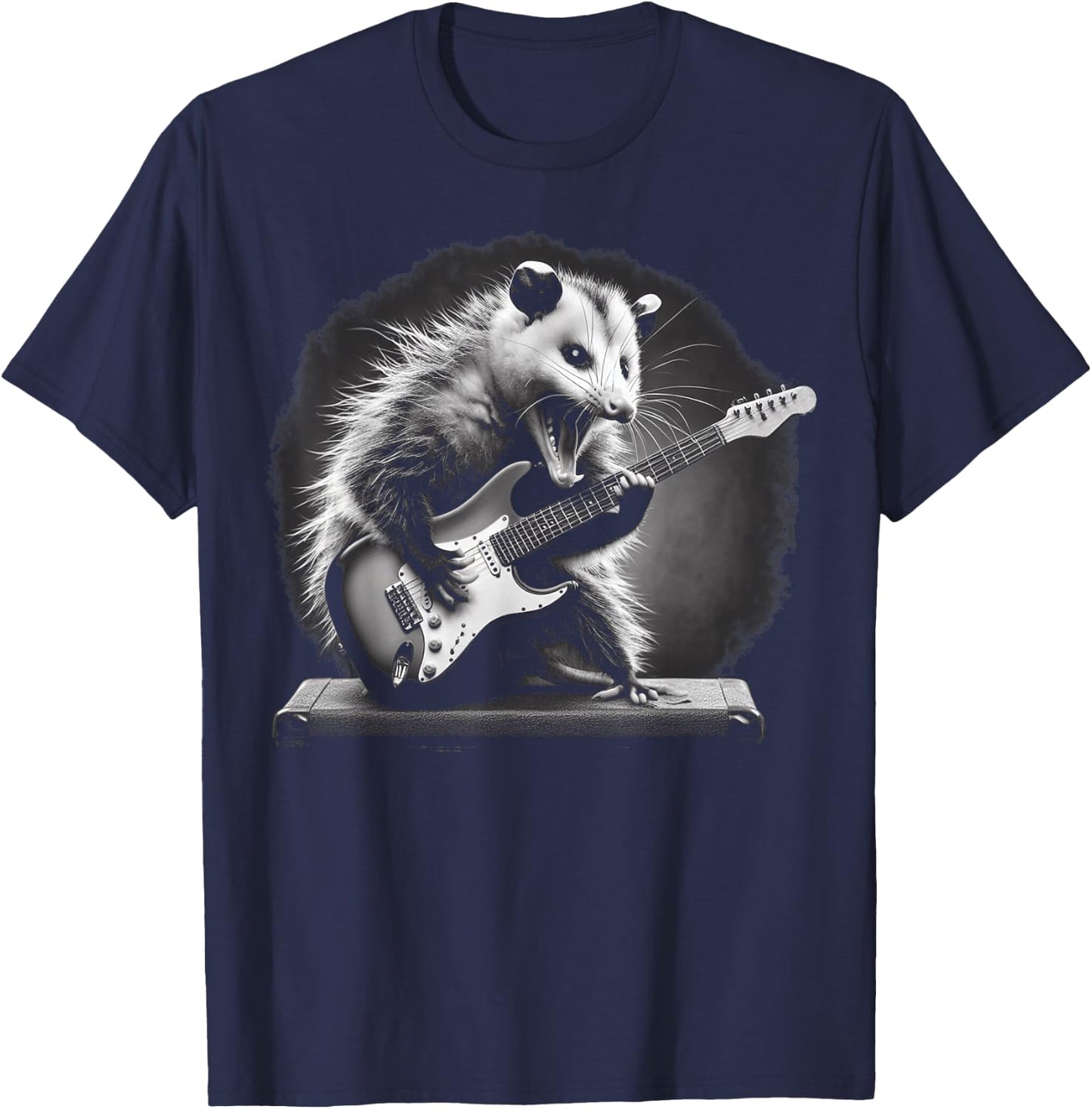 Opossum Playing Guitar Rock and Roll Rock Star Men Women Kid T-Shirt - T-Shirt | Navy