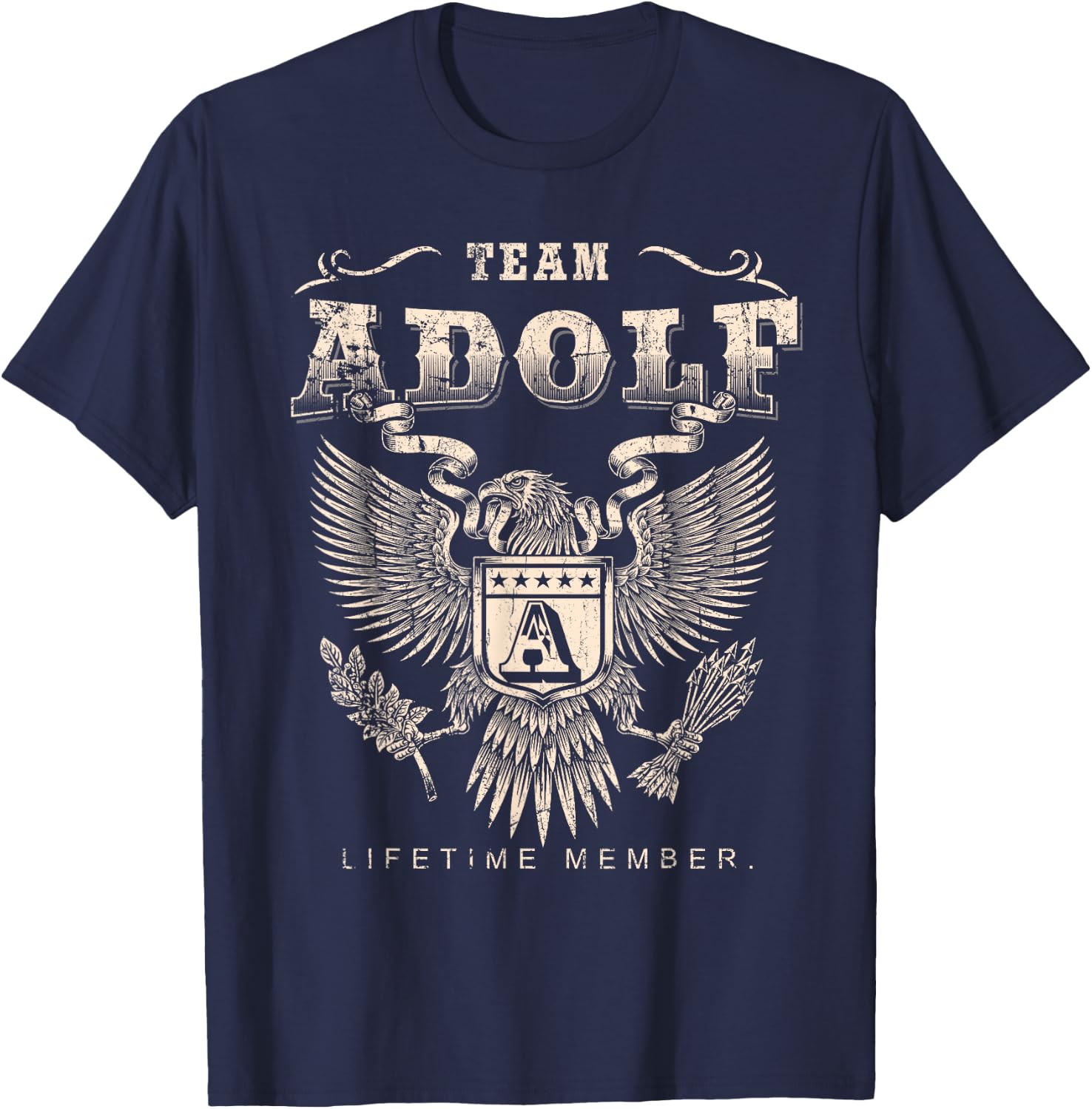 Team Adolf Lifetime Member - Adolf Name T-Shirt - T-Shirt | Navy