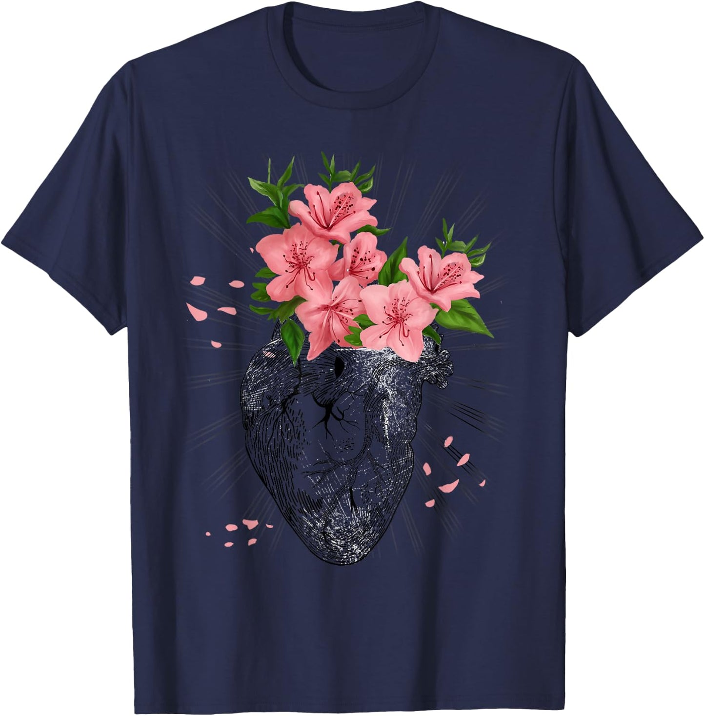 Funny Cardiology Cardiologist Human Heart Anatomical Gift T-Shirt - T-Shirt | Navy