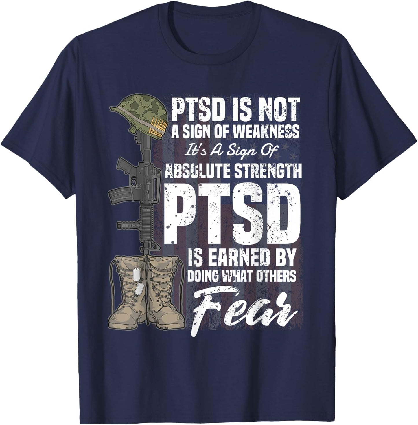 PTSD Awareness Gifts Psychical Wounds Search T-Shirt - T-Shirt | Navy