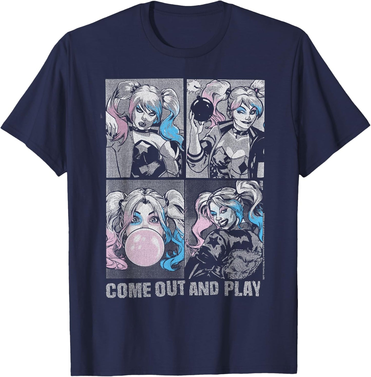 DC Comics Batman Harley Quinn Come Play C1 T-Shirt - T-Shirt | Navy