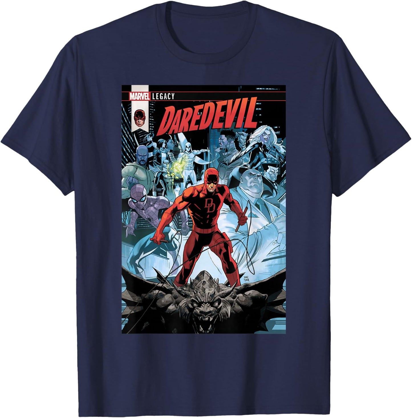 Marvel Daredevil Legacy Comic Cover Small T-Shirt - T-Shirt | Navy
