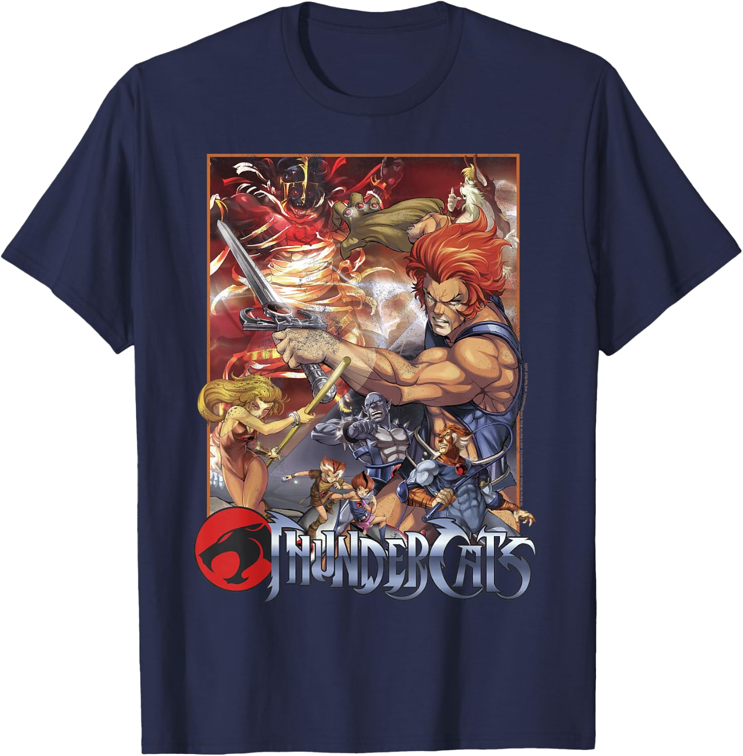 ThunderCats Adult Vintage , Black, Short Sleeve, Small T-Shirt - T-Shirt | Navy