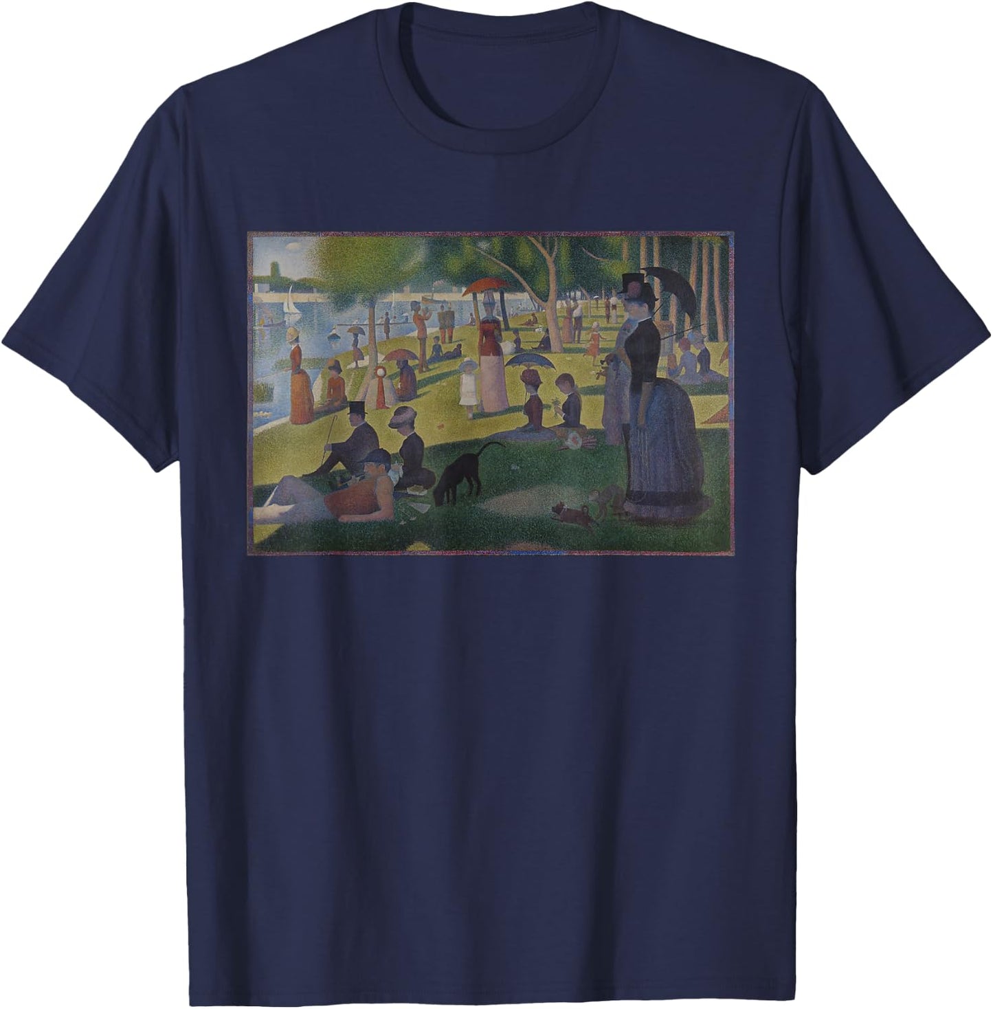 Sunday Afternoon on the Island of La Grande Jatte Seurat Art T-Shirt - T-Shirt | Navy