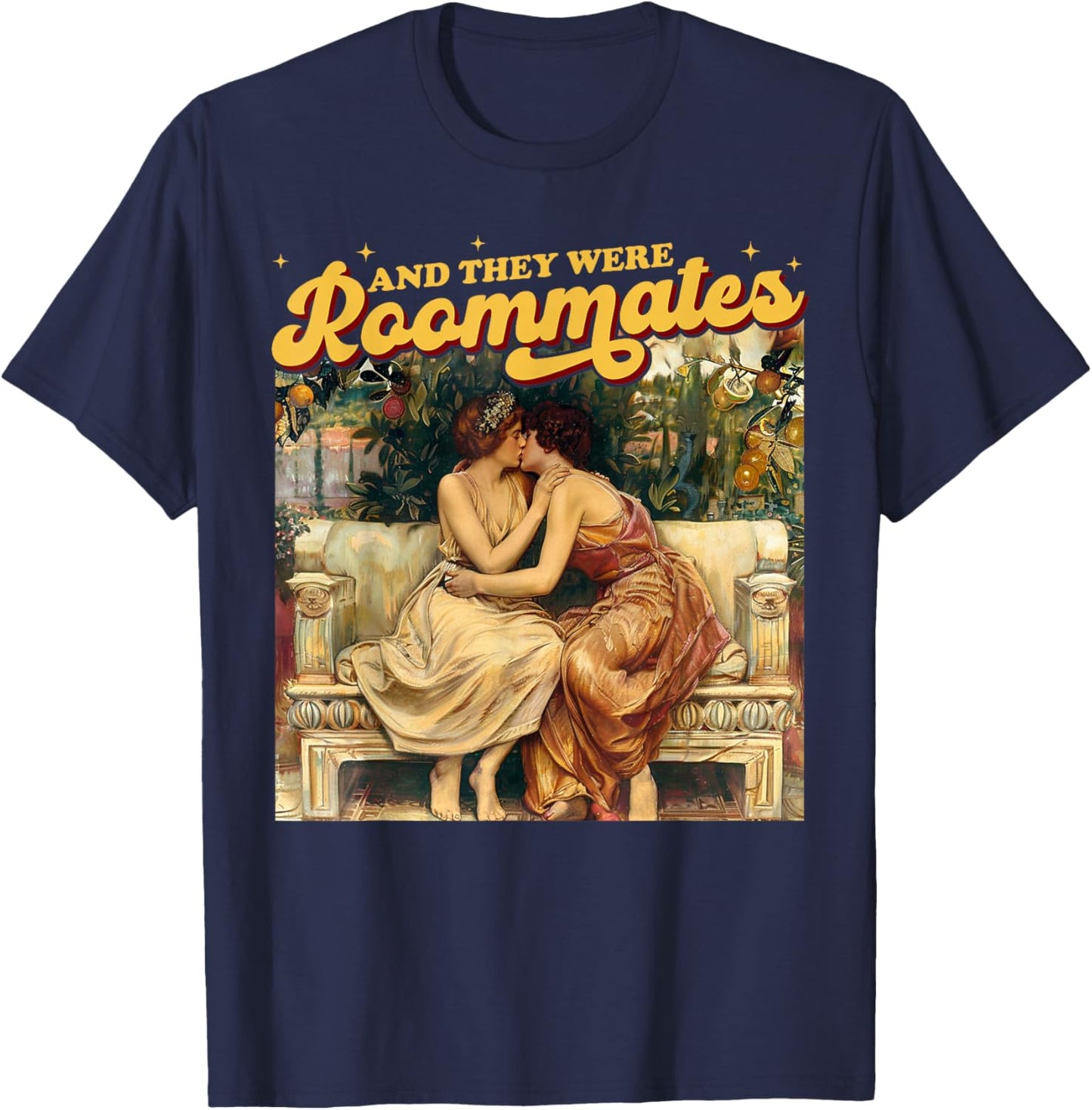 And They Were Roommates Lesbian Pride Month LGBTQ Queer T-Shirt - T-Shirt | Navy
