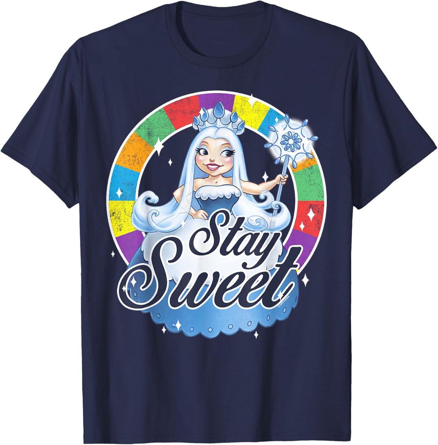 Candy Land Stay Sweet Princess Frostine Game Wheel Logo T-Shirt - T-Shirt | Navy