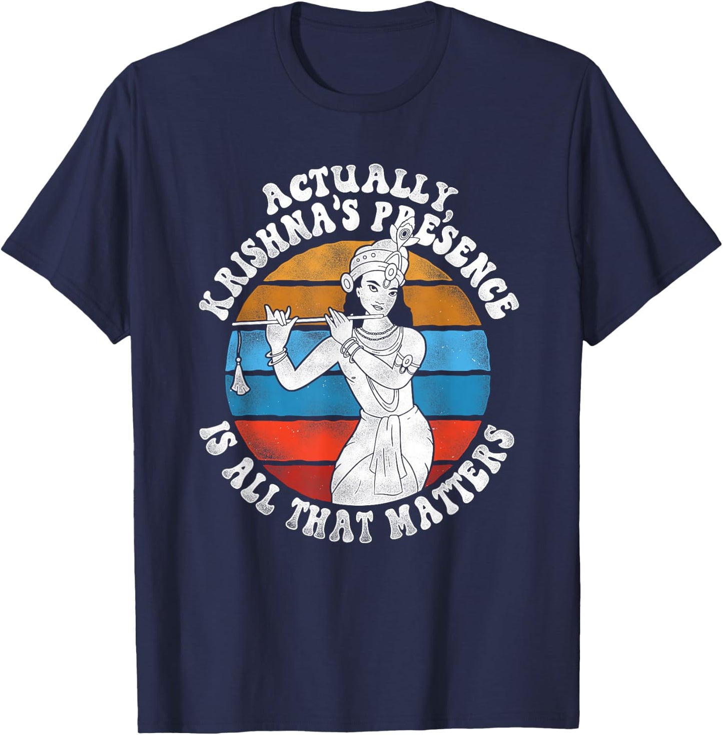 Krishnas Presence - Hindu Hinduism Diwali Gods Lord Krishna T-Shirt - T-Shirt | Navy