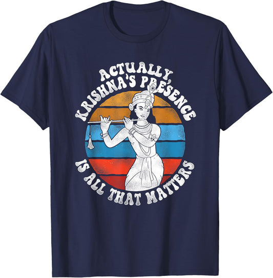Krishnas Presence - Hindu Hinduism Diwali Gods Lord Krishna T-Shirt - T-Shirt | Navy