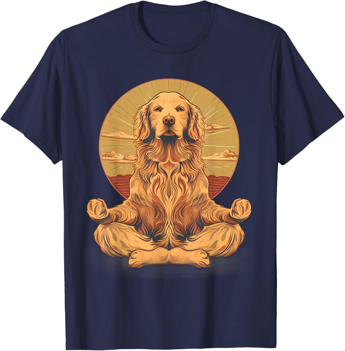 Dog Meditation Buddhist Spirituality Zen Buddha Hindu T-Shirt - T-Shirt | Navy