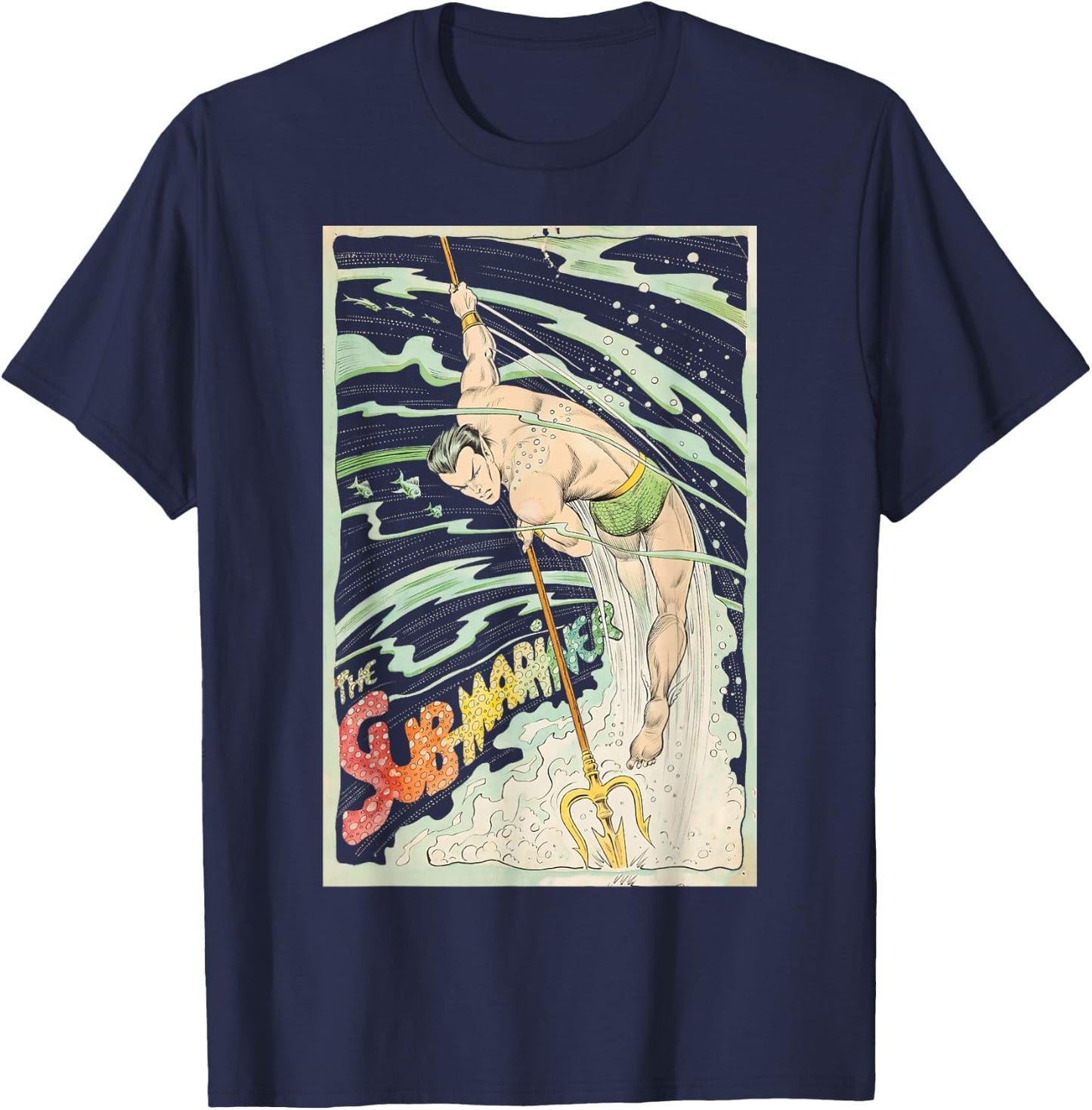 Marvel Namor The Sub-Mariner Cyclone Portrait T-Shirt - T-Shirt | Navy