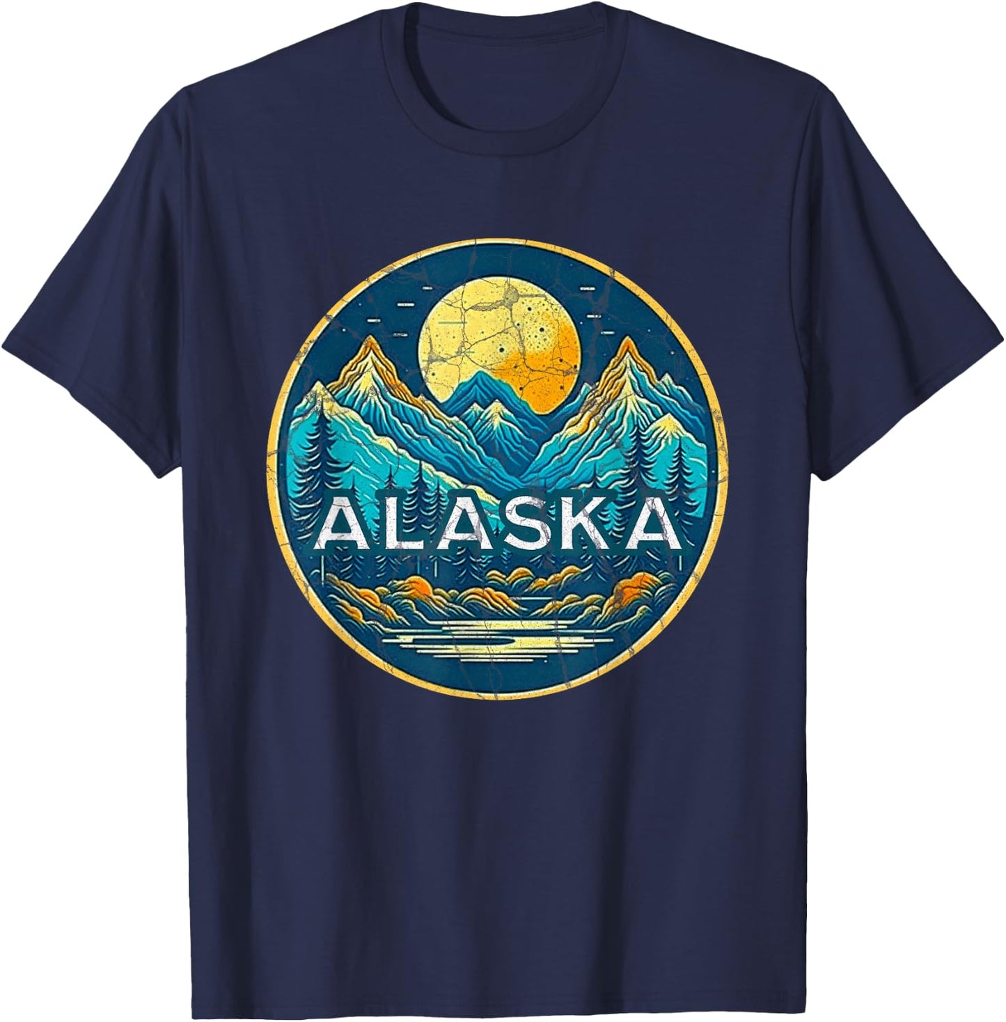 Alaska USA Outdoor Vintage - Women's Blue Classic Fit Short Sleeve S T-Shirt - T-Shirt | Navy