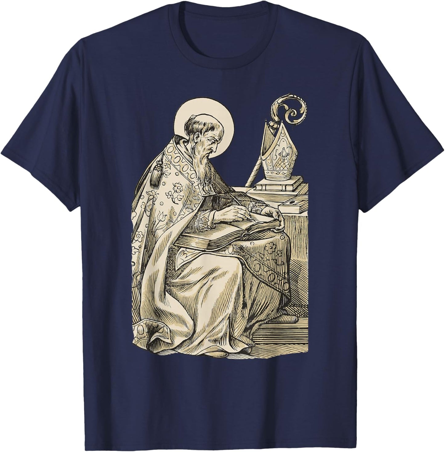 Saint Augustine of Hippo Catholic Philosopher T-Shirt - T-Shirt | Navy